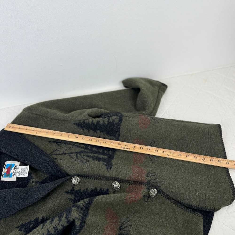 VTG! Wooded River Clothing Company L Wool Blend Western Moose Print Jacket USA - Picture 6 of 16